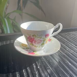Vintage China Tea Cup and Saucer Floral Rose